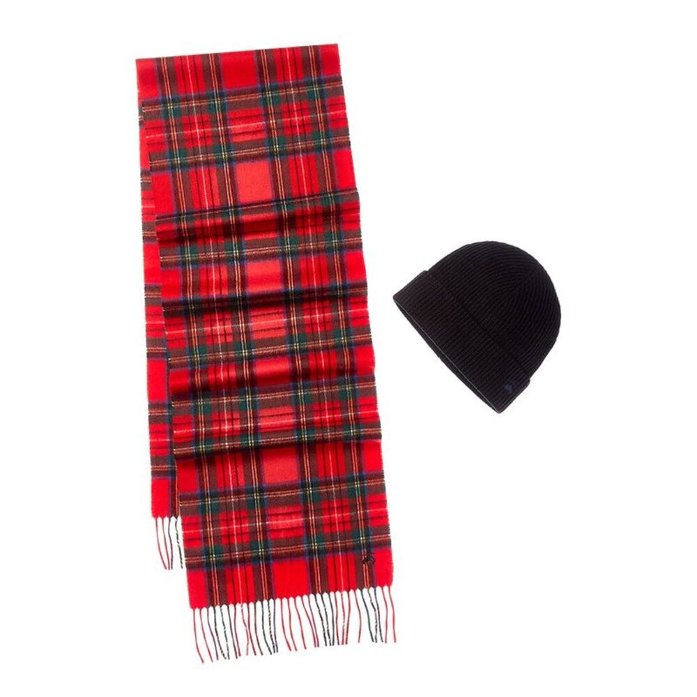 Brooks Brothers 2Pc Wool & Cashmere-Blend Hat & Gloves Set, Red